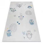 Kab. BAMBINO 1161 mosható szőnyeg Baglyok gyerekeknek csúszásgátló - szürke 140x190 cm
