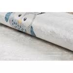 Kab. BAMBINO 1161 mosható szőnyeg Baglyok gyerekeknek csúszásgátló - szürke 140x190 cm