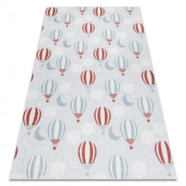   Kab. BAMBINO 1349 mosható szőnyeg Léggömbök, felhők gyerekeknek csúszásgátló - szürke 120x170 cm