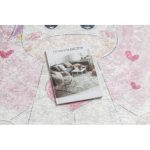 Kab. BAMBINO 1128 mosható szőnyeg Egyszarvú gyerekeknek csúszásgátló - krém 80x150 cm