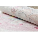 Kab. BAMBINO 1128 mosható szőnyeg Egyszarvú gyerekeknek csúszásgátló - krém 80x150 cm