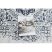 ANDRE 1072 mosható szőnyeg Rozetta, vintage csúszásgátló - fehér / fekete 160x220 cm