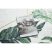 ANDRE 1168 mosható szőnyeg Levelek, geometriai csúszásgátló - fehér / zöld 160x220 cm