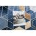 ANDRE 1216 mosható szőnyeg Kocka, geometriai csúszásgátló - kék 160x220 cm