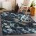 ANDRE 1336 mosható szőnyeg Levelek csúszásgátló - fekete / türkiz 160x220 cm