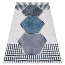   ANDRE 1863 mosható szőnyeg gyémánt, geometriai csúszásgátló - fehér / fekete 160x220 cm