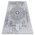 Kab. ANDRE 1072 mosható szőnyeg Rozetta, vintage csúszásgátló - fehér / fekete 120x170 cm