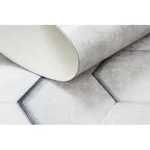 Kab. ANDRE 1180 mosható szőnyeg Méhsejt, hatszögletű 3D csúszásgátló - szürke 120x170 cm