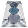 ANDRE 1863 mosható szőnyeg gyémánt, geometriai csúszásgátló - fehér / fekete 120x170 cm