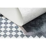 Kab. ANDRE 1863 mosható szőnyeg gyémánt, geometriai csúszásgátló - fehér / fekete 120x170 cm