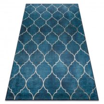   ANDRE 1181 mosható szőnyeg marokkói rácsos csúszásgátló - kék 80x150 cm