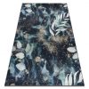 ANDRE 1336 mosható szőnyeg Levelek csúszásgátló - fekete / türkiz 80x150 cm