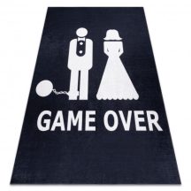   Mosható szőnyeg BAMBINO 2104 'Game over' esküvő, legénybúcsú, csúszásgátló - fekete 160x220 cm