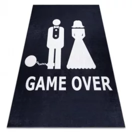   Mosható szőnyeg Kab. BAMBINO 2104 'Game over' esküvő, legénybúcsú, csúszásgátló - fekete 160x220 cm