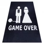 Mosható szőnyeg Kab. BAMBINO 2104 'Game over' esküvő, legénybúcsú, csúszásgátló - fekete 120x170 cm