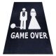 Mosható szőnyeg BAMBINO 2104 'Game over' esküvő, legénybúcsú, csúszásgátló - fekete 80x150 cm