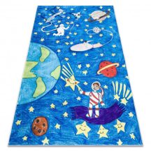   BAMBINO 2265 mosható szőnyeg tér űrrakéta gyerekeknek csúszásgátló - kék 80x150 cm