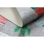 Kab. BAMBINO 2160 mosható szőnyeg Indián falu, állatok gyerekeknek csúszásgátló - szürke 160x220 cm