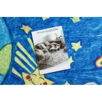 Kab. BAMBINO 2265 mosható szőnyeg tér űrrakéta gyerekeknek csúszásgátló - kék 160x220 cm