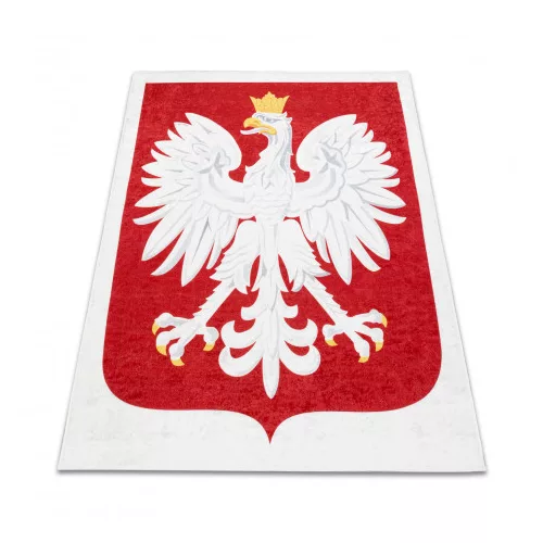 Kab. ANDRE 2309 mosható szőnyeg Lengyelország jelképe csúszásgátló - fehér / piros 80x90 cm