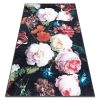 ANDRE 1629 mosható szőnyeg virágok vintage csúszásgátló - fekete / bézs 120x170 cm