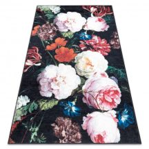   ANDRE 1629 mosható szőnyeg virágok vintage csúszásgátló - fekete / bézs 120x170 cm