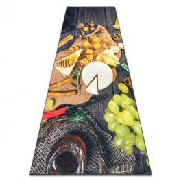   Kab. ANDRE 9009 mosható szőnyeg Rágcsálnivalók konyhába csúszásgátló - barna / sárga 80x200 cm