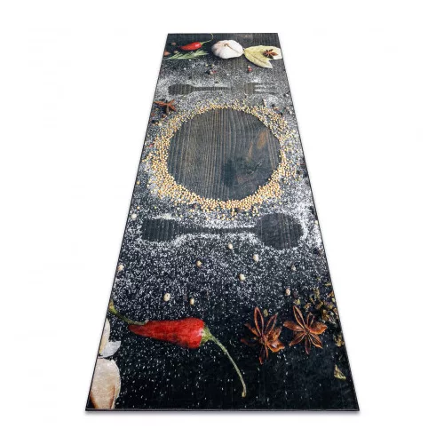 Kab. ANDRE 33150 mosható szőnyeg Fűszerek, konyhába csúszásgátló - barna / bézs 80x200 cm