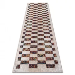  Kab. ANDRE 43780 mosható szőnyeg Geometriai csúszásgátló - bézs / terrakotta 80x200 cm