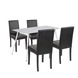 Megan 4+1 étkező garnitúra fehér-fekete