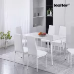 Bora 140 cm szögletes szinterezett kő étkezőasztal fehér