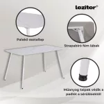Bora 140 cm szögletes szinterezett kő étkezőasztal fehér