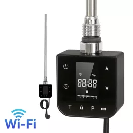   Wifi-s fűtőpatron törölközőszárító radiátorhoz digitális hőfokszabályozóval 400W fekete