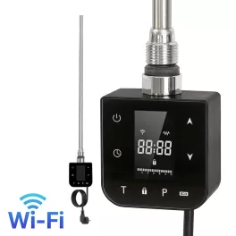   Wifi-s fűtőpatron törölközőszárító radiátorhoz digitális hőfokszabályozóval 600W fekete