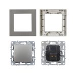 Nova egy áramkörös egypólusú kapcsoló 101 szürke szálcsiszolt kerettel