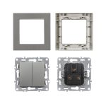 Nova csillárkapcsoló 105 szürke szálcsiszolt kerettel