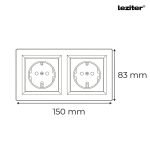 Nova kettős dugalj fehér kerettel