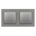 Nova kettős váltókapcsoló 106 szürke szálcsiszolt dupla kerettel