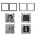 Nova dugalj TV csatlakozóval szürke szálcsiszolt kerettel