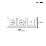 Nova III kettő dugalj TV csatlakozóval fehér kerettel