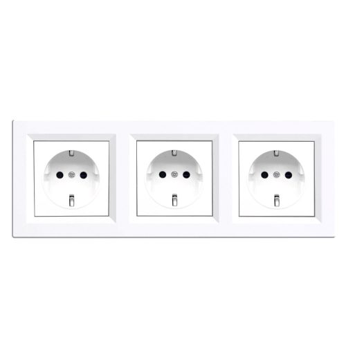 Nova III földelt dugalj  fehér kerettel