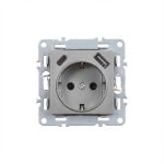 Nova csatlakozóaljzat USB csatlakozóval szürke