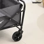 Összecsukható standard kerti strandkocsi asztallal szürke