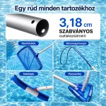 Teleszkópos rúd medence tisztító hálóhoz LMTH-01 2x180 cm, 0,8 mm, ezüst