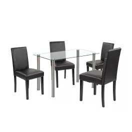 Karin 4+1 étkező garnitúra fehér-fekete