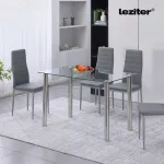 Berna 120 cm szögletes üveg étkezőasztal
