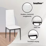 Denton 6+1 étkező garnitúra fehér-fekete
