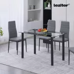 Riona 140 cm szögletes üveg étkezőasztal