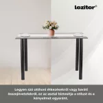 Riona 140 cm szögletes üveg étkezőasztal