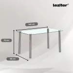 Berna 140 cm szögletes üveg étkezőasztal